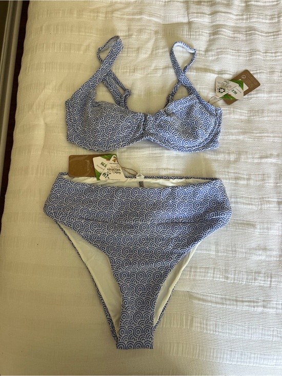 Berlook Other - High-Waist Blue Patterned Bikini Set with Underwire Top - Women Swim
